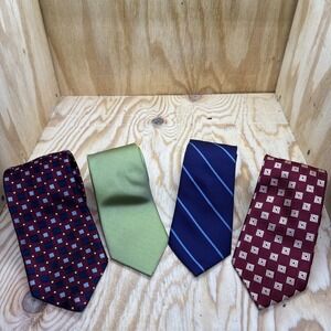 Men's Ties Bundle of 4 Business Office Dress Neckties Assorted Workwear Lot‎